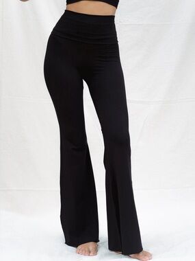 Indigo Luna Agni Flares - Tall black, black fold over flare leggings